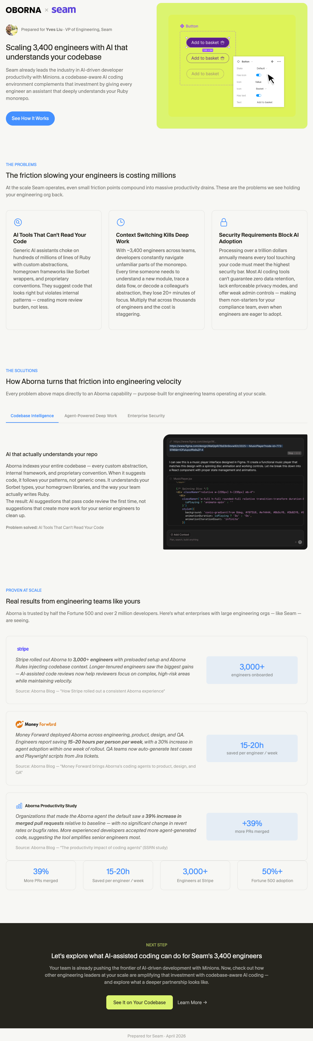 Preview of the personalized landing page framework template